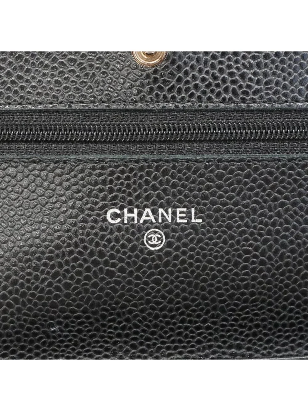 Chanel Wallet on Chain Quilted Caviar Leather Black Silver
